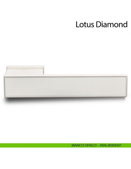Maniglia per porta Lotus Diamond Comit con rosetta rettangolare