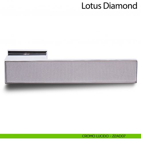 Maniglia per porta Lotus Diamond Comit con rosetta rettangolare