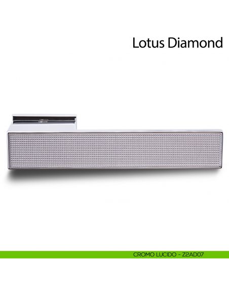 Maniglia per porta Lotus Diamond Comit con rosetta rettangolare