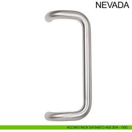 Maniglione zancato in acciaio tubolare per porta diametro 32 mm Nevada Fimet Inox 2