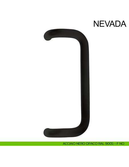 Maniglione zancato in acciaio tubolare per porta diametro 32 mm Nevada Fimet Inox nero opaco RAL 9005