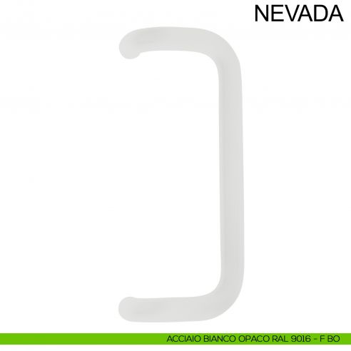 Maniglione zancato in acciaio tubolare per porta diametro 32 mm Nevada Fimet Inox bianco opaco RAL 9016