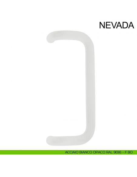 Maniglione zancato in acciaio tubolare per porta diametro 32 mm Nevada Fimet Inox bianco opaco RAL 9016