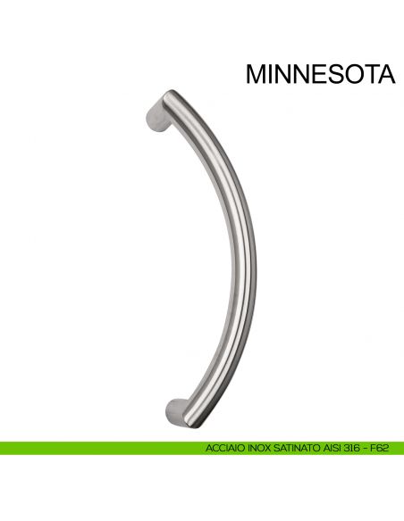Maniglione curvo in acciaio inox per porta diametro 32 mm Minnesota Fimet Inox AISI 316