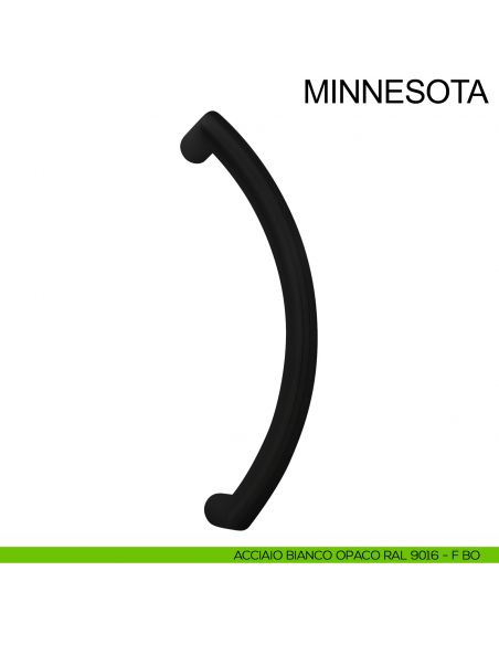 Maniglione curvo in acciaio inox per porta diametro 32 mm Minnesota Fimet Inox nero opaco RAL 9005