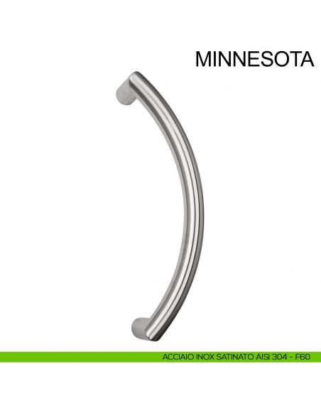 Maniglione in acciaio inox zancato per porta diametro 25 mm Minnesota Fimet Inox AISI 304