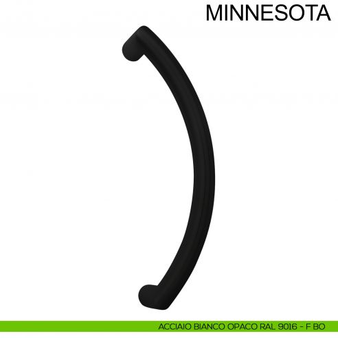 Maniglione in acciaio inox zancato per porta diametro 25 mm Minnesota Fimet Inox nero opaco RAL 9005