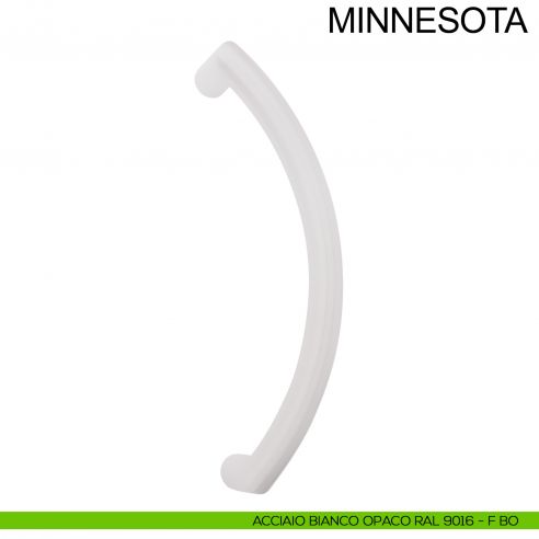 Maniglione in acciaio inox zancato per porta diametro 25 mm Minnesota Fimet Inox bianco opaco RAL 9016
