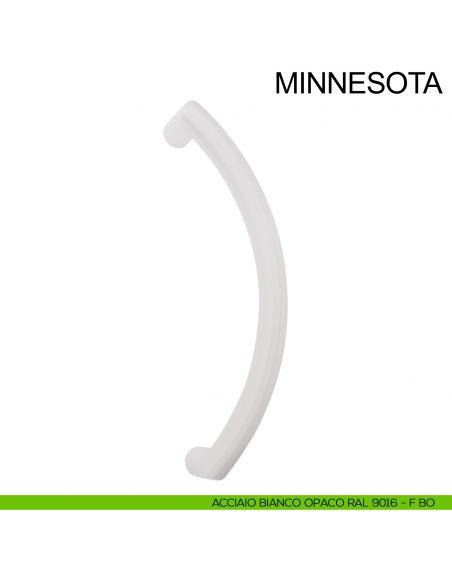 Maniglione in acciaio inox zancato per porta diametro 25 mm Minnesota Fimet Inox bianco opaco RAL 9016