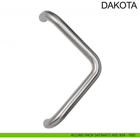 Maniglione tubolare zancato in acciaio per porta diametro 32 mm Dakota Fimet Inox Inox AISI 304