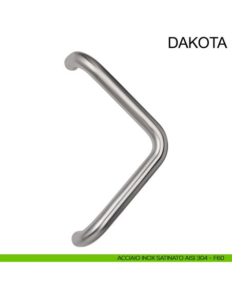 Maniglione tubolare zancato in acciaio per porta diametro 32 mm Dakota Fimet Inox Inox AISI 304