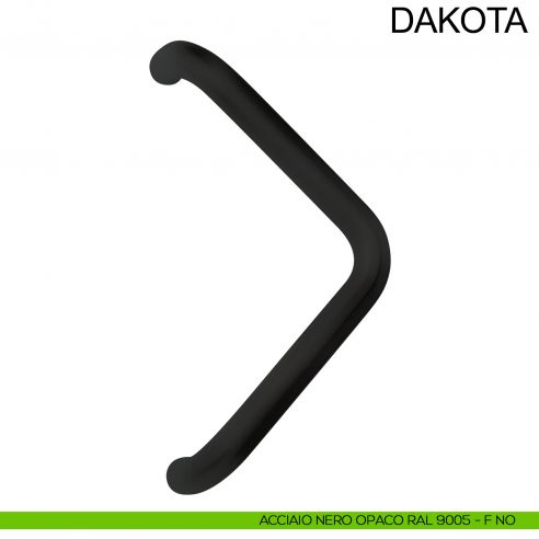 Maniglione tubolare zancato in acciaio per porta diametro 32 mm Dakota Fimet Inox nero opaco RAL 9005