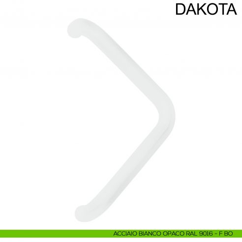 Maniglione tubolare zancato in acciaio per porta diametro 32 mm Dakota Fimet Inox bianco opaco RAL 9016