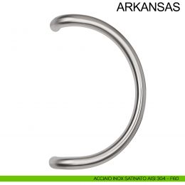 Maniglione zancato in acciaio tubolare per porta diametro 32 mm Arkansas Fimet Inox 2