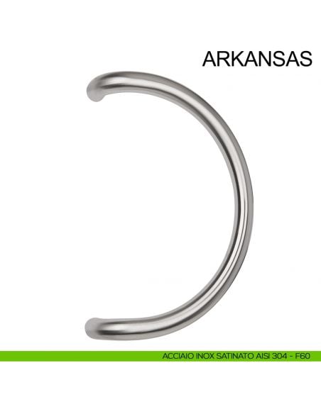 Maniglione zancato in acciaio tubolare per porta diametro 32 mm Arkansas Fimet Inox Inox AISI 304