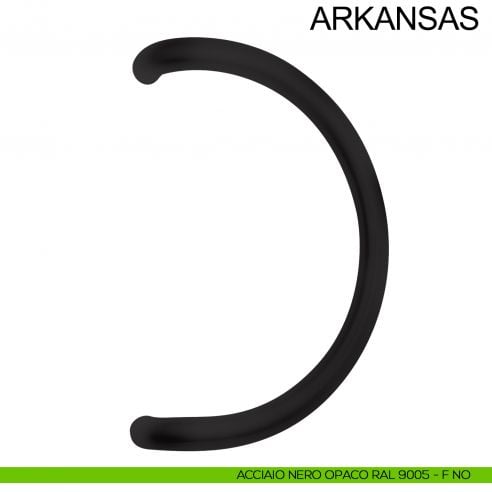 Maniglione zancato in acciaio tubolare per porta diametro 32 mm Arkansas Fimet Inox nero opaco RAL 9005
