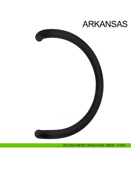 Maniglione zancato in acciaio tubolare per porta diametro 32 mm Arkansas Fimet Inox nero opaco RAL 9005