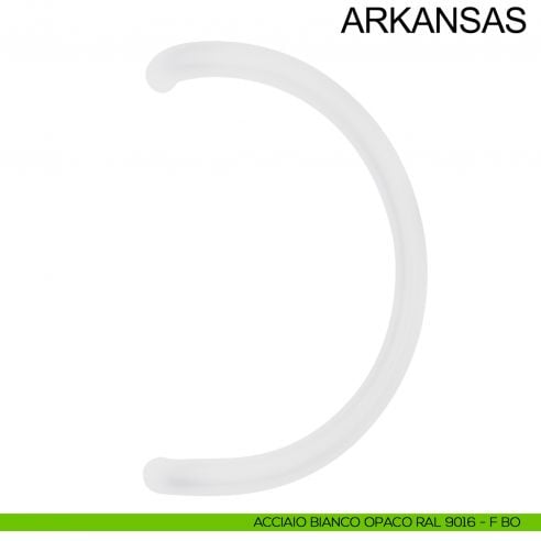 Maniglione zancato in acciaio tubolare per porta diametro 32 mm Arkansas Fimet Inox bianco opaco RAL 9016