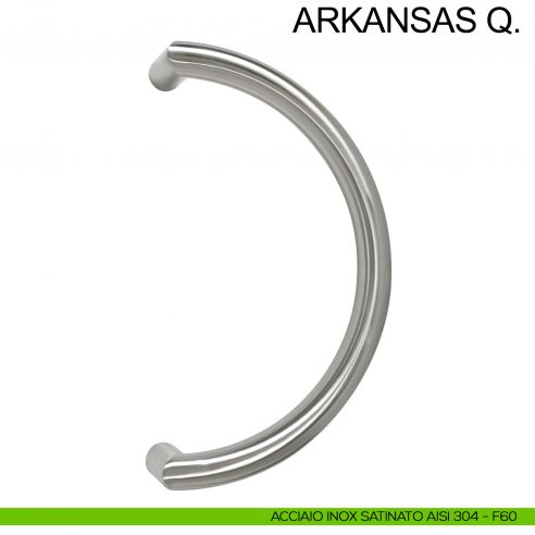 Maniglione tubolare zancato in acciaio per porta diametro 32 mm Arkansas Q. Fimet Inox AISI 304