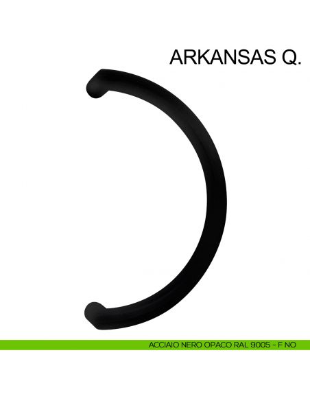Maniglione tubolare zancato in acciaio per porta diametro 32 mm Arkansas Q. Fimet Inox nero opaco RAL 9005