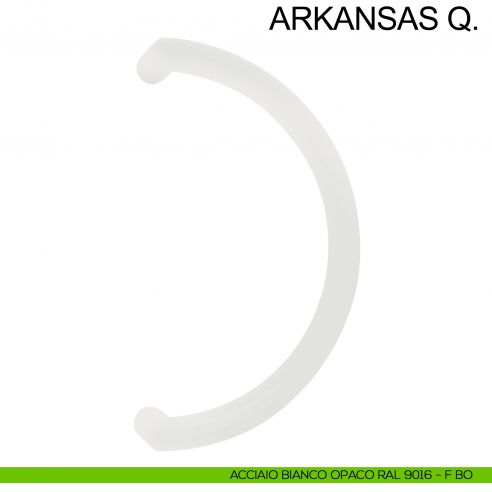 Maniglione tubolare zancato in acciaio per porta diametro 32 mm Arkansas Q. Fimet Inox bianco opaco RAL 9016