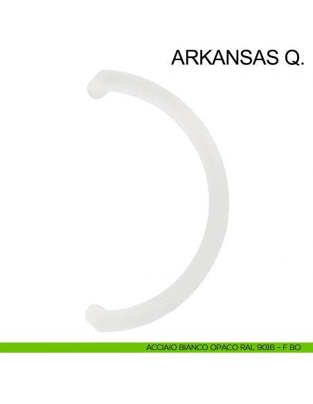 Maniglione tubolare zancato in acciaio per porta diametro 32 mm Arkansas Q. Fimet Inox bianco opaco RAL 9016