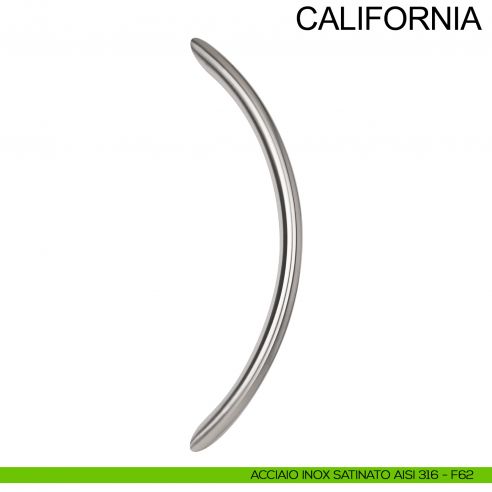 Maniglione zancato tubolare in acciaio per porta diametro 32 mm California Fimet Inox AISI 316