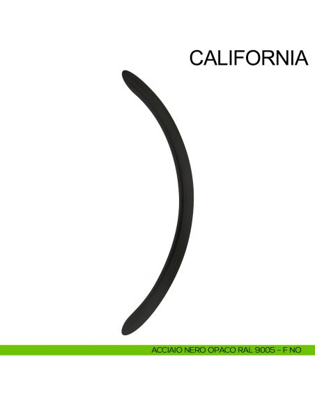 Maniglione zancato tubolare in acciaio per porta diametro 32 mm California Fimet Inox nero opaco RAL 9005