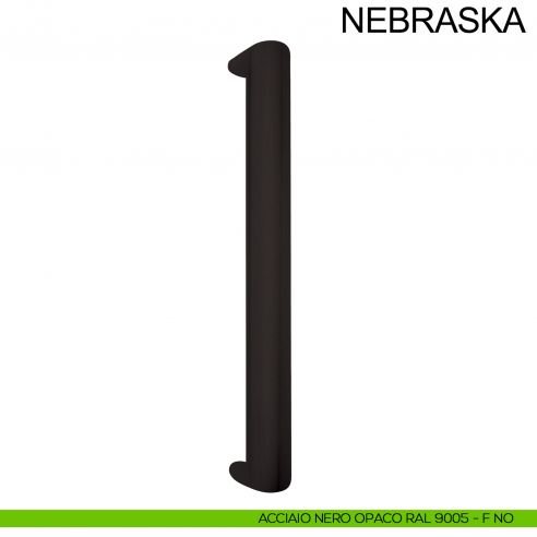 Maniglione in acciaio inox per porta Nebraska Fimet Inox nero opaco RAL 9005