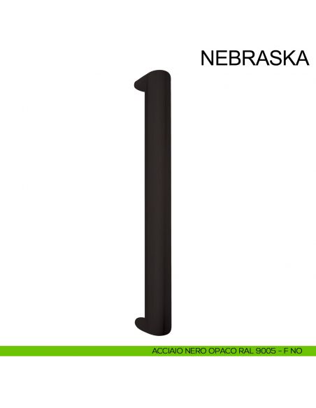 Maniglione in acciaio inox per porta Nebraska Fimet Inox nero opaco RAL 9005