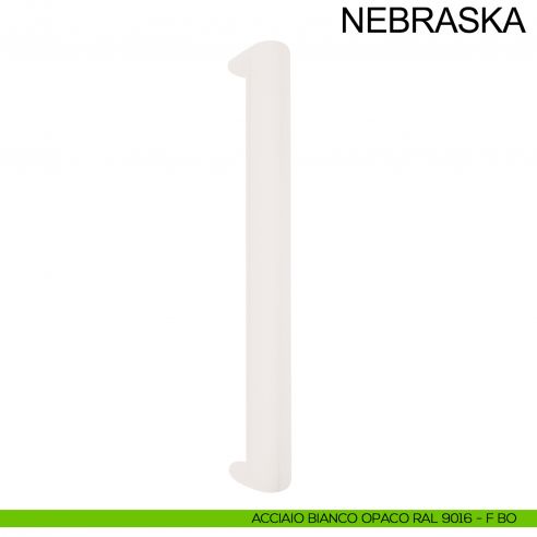 Maniglione in acciaio inox per porta Nebraska Fimet Inox bianco opaco RAL 9016