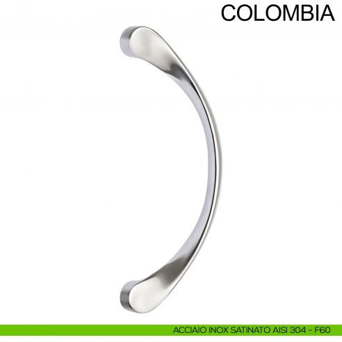 Maniglione curvo in acciaio inox per porta Colombia Fimet Inox AISI 304
