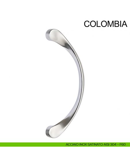 Maniglione curvo in acciaio inox per porta Colombia Fimet Inox AISI 304