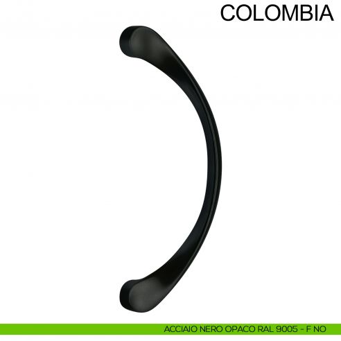 Maniglione curvo in acciaio inox per porta Colombia Fimet Inox nero opaco RAL 9005