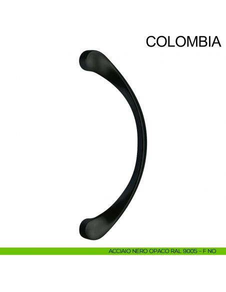 Maniglione curvo in acciaio inox per porta Colombia Fimet Inox nero opaco RAL 9005
