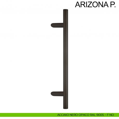 Maniglione tondo inclinato acciaio per porta diametro 25 mm Arizona P. Fimet Inox nero opaco RAL 9005