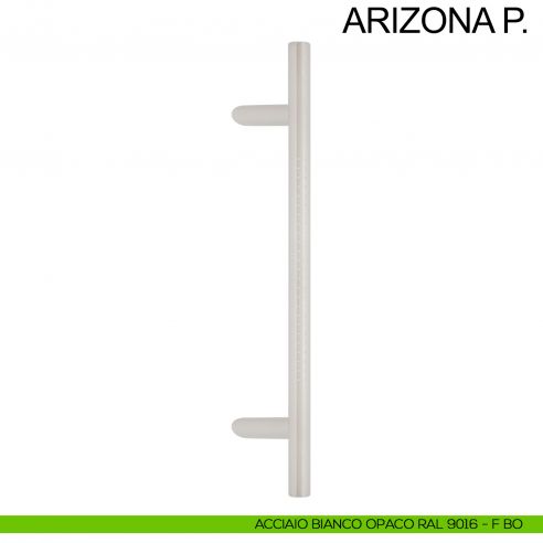 Maniglione tondo inclinato acciaio per porta diametro 25 mm Arizona P. Fimet Inox bianco opaco RAL 9016