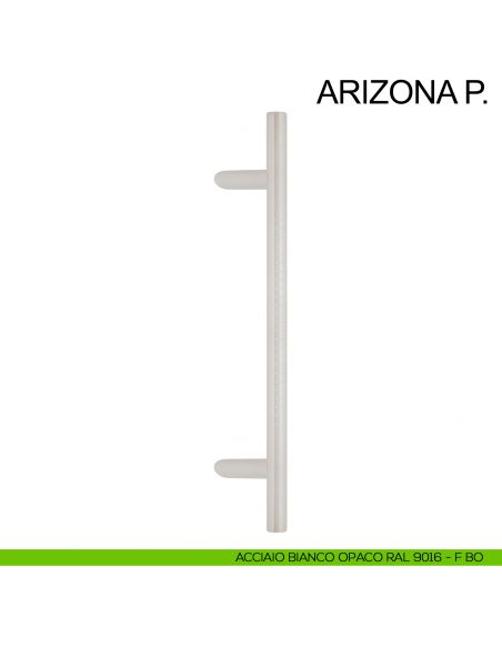 Maniglione tondo inclinato acciaio per porta diametro 25 mm Arizona P. Fimet Inox bianco opaco RAL 9016