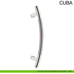 Maniglione zancato tubolare in acciaio per porta diametro 25 mm Cuba Fimet Inox 2