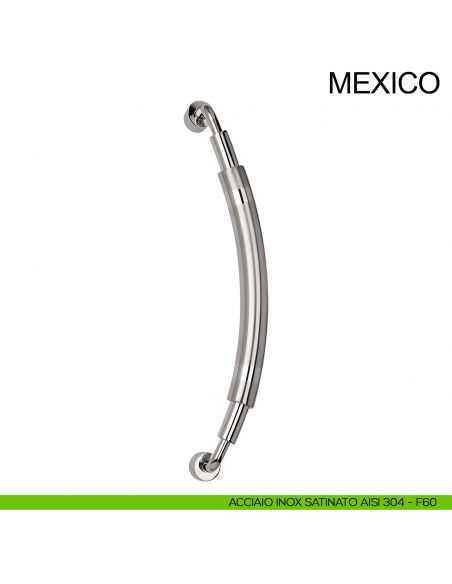 Maniglione zancato tondo in acciaio per porta diametro 32 mm Mexico Fimet Inox AISI 304