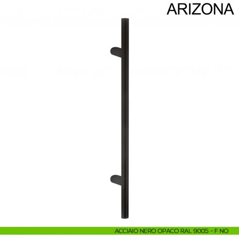 Maniglione in acciaio tubolare dritto per porta diametro 20 mm Arizona Fimet Inox nero opaco RAL 9005