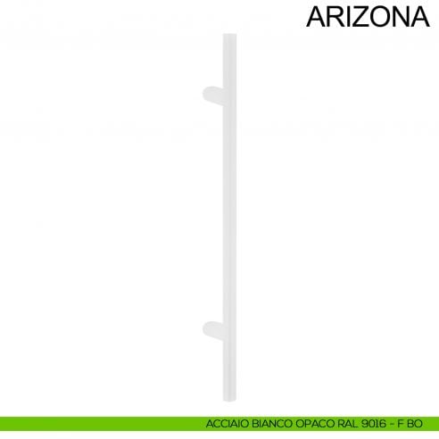 Maniglione in acciaio tubolare dritto per porta diametro 20 mm Arizona Fimet Inox bianco opaco RAL 9016
