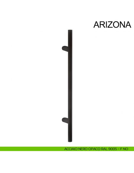 Maniglione tubolare in acciaio dritto per porta diametro 16 mm Arizona Fimet Inox nero opaco RAL 9005