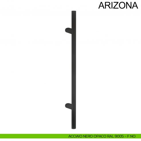 Maniglione dritto tubolare in acciaio per porta diametro 25 mm Arizona Fimet Inox nero opaco RAL 9005