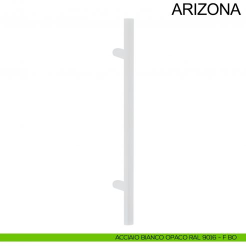 Maniglione tondo dritto in acciaio diametro 25 mm con supporti diametro 20 mm Arizona Fimet Inox bianco opaco RAL 9016
