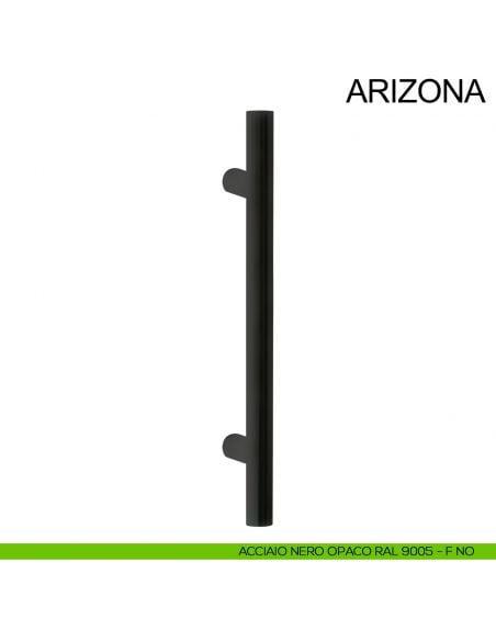 Maniglione tondo dritto in acciaio per porta diametro 30 mm Arizona Fimet Inox nero opaco RAL 9005