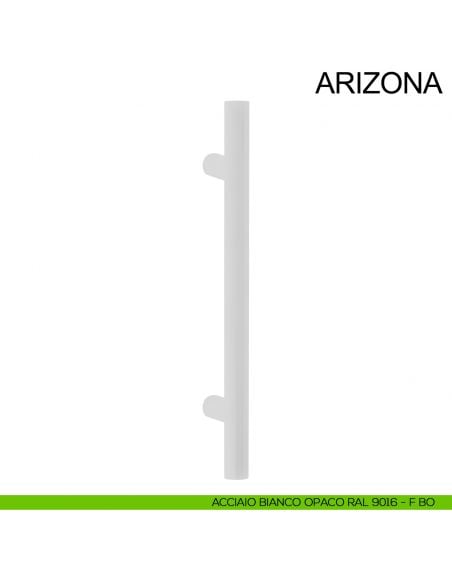 Maniglione tondo dritto in acciaio per porta diametro 30 mm Arizona Fimet Inox bianco opaco RAL 9016