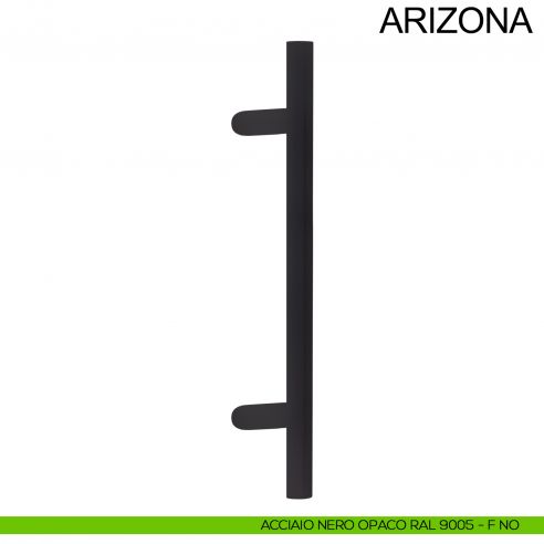 Maniglione tubolare zancato in acciaio diametro 25 mm Arizona Fimet Inox nero opaco RAL 9005