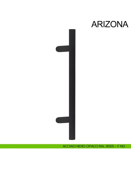 Maniglione tubolare zancato in acciaio diametro 25 mm Arizona Fimet Inox nero opaco RAL 9005