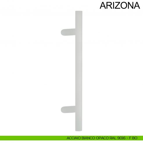 Maniglione tubolare zancato in acciaio diametro 25 mm Arizona Fimet Inox bianco opaco RAL 9016